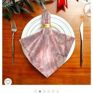 6 cloth Rose Gold Marble look napkins